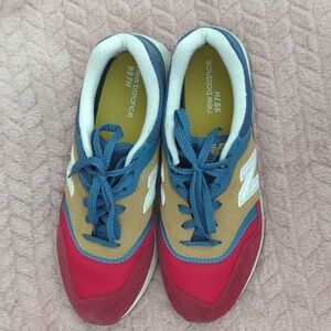 New Balance 997H Red Blue Tan Athletic Sneakers